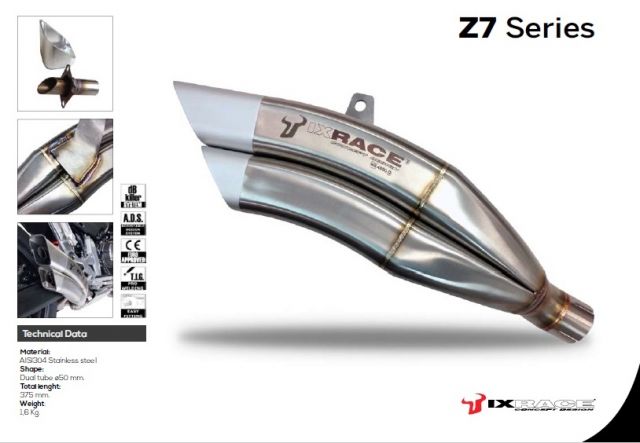 IXRACE SUZUKI スズキ GSX 1000 S 2015 SLIP ON Z7B ツインアップ スリップマフラー【送料800円】